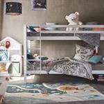 Lit superposé modulable en pin 90x200cm avec sommier à lattes - blancNORIS