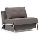 INNOVATION LIVING  Fauteuil design CUBED 02 ALU convertible 200x90cm tissu Mixed Dance Grey