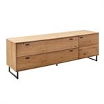 Meuble TV ARUJO 1 porte 2 tiroir façade chêne sauvage huilé