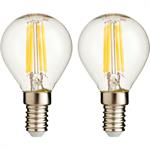 Lot de 2 ampoules LED globe culot E14 - transparentSPHERE
