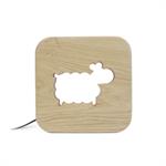 Lampe à poser veilleuse en bois mouton