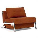 INNOVATION LIVING  Fauteuil design SOFABED CUBED 02 CHROME Corduroy Orange convertible lit 200x90 cm