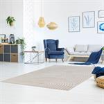 Tapis contemporain à motif géométrique - 160x230cm Beige Polypropylène