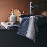 Lot de 2 serviettes invité bouclette jacquard en coton - bleu 30x50cmHUGO