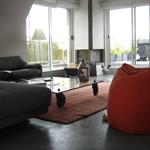 Salon moderne avec cheminée