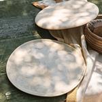 Lot de 4 assiette plate à bord haut en grès d27cm - blanc ventoux 