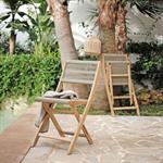 Chaise de jardin pliante en acacia et corde - bois clairCADOLIVE