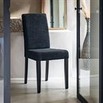 Lot de 2 chaise en tissu et piètement hêtre massif - noir 