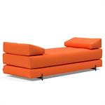 Méridienne design SIGMUND INDU convertible lit 160x200 cm pieds Acier noir tissu Elegance Orange