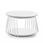 Table basse VELLA 70 cm design laque blanc mat