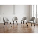 Lot de chaises LALIE tissu chiné et pieds scandinaves noirs gris clair   BOBOCHIC
