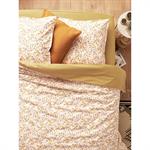 'Housse de couette en percale de coton Indienne'' imprimé rose/ocre'''