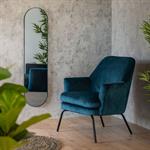 Miroir ovale en métal reflets bleutés - noir 30x120cmARSENE