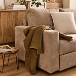 Plaid en triple gaze de coton finition point de cheval 130x170cm - vertKALI