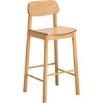 Lot de 2 chaise de bar en chêne et hévéa h105cm - bois clair 