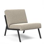 INNOVATION LIVING  Chaise design VIKKO pieds métal noir Tissu Bouclé Beige