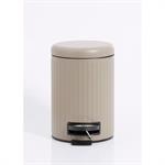 Poubelle de salle de bain 3L métal strié - KP-106000260 - Taupe - Fer - Taille 