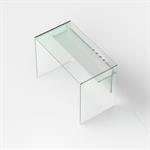 Bureau SCRIBA en verre clair coloris blanc mat