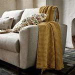 Plaid en coton effet gaufré finition franges 130x170cm - jaune auroreSULLY