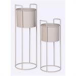 Support cache-pot en acier - lot de 2 House Nordic - HN-9201005 - Sable - Acier - Taille 
