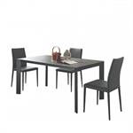 Table 8 couverts TEOREMA extensible 140 à 200cm pieds métal graphite plateau mélaminé ardoise