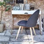 Lot de 2 chaise rétro en tissu - bleu figuerolles 