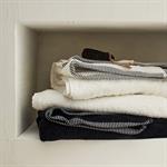 Serviette de toilette brodé en coton - blanc ventoux 50x100cmROMANE