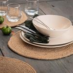 Lot de 4 sets de table ronds en jute - naturel D34cmSANAS
