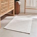 Tapis de bain en coton jacquard - l50xL70cm blanc ventouxSADOU