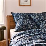 Lot de 2 taies d'oreiller fleurs d'oranger en percale de coton 63x63cm - bleuAZALEE