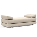 Méridienne design SIGMUND ALU  convertible lit 160x200 cm tissu Phobos Latte