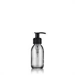 Distributeur de savon 100mL en verre transparent avec pompe noire