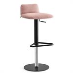 Tabouret pivotant RILEY SOFT pieds métal assise tapissé rose
