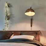 Applique murale électrifiée en métal et jonc de mer H72cm - doréJUSTINE