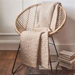 Plaid matelassé en coton motif pois finition surpiqure 130x170cm - beigeMEDIS