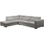 Canapé d'angle méridienne gauche fixe en velours côtelé Azores - gris borieBATIS