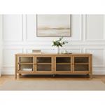 Meuble TV 4 portes 160 cm CARMEN placage chêne massif    BOBOCHIC