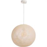 Suspension électrifiée globe en tissu D38cm - beigeLUNA