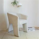 Chaise de repas contemporaine avec accoudoirs en tissu - beigeSENEZ