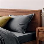 Lot de 2 taies d'oreiller en percale de coton - gris ardoise 50x70cmFLORE