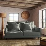 Canapé 3 places convertible en tissu - gris restanqueLENITA