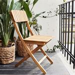 Lot de 2 chaise de jardin pliante en acacia huilé - bois foncé 