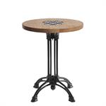 Table massif chêne - incrustation email