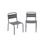 Lot de 2 chaises en métal anthracite pour enfant