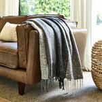 Plaid à carreaux en acrylique 130x170cm - noir et blancTOUDOU