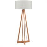 Lampadaire bambou et lin naturel gris H127cm