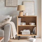 Bibliothèque 2 cases en bois L70xl36xH70cm - bois clairELIAN