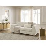 Canapé droit convertible HUGO ouverture express gros côtelé beige 160x190  BOBOCHIC 3 places