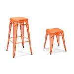 Tabourets H perforés paprika