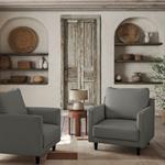Fauteuil en tissu joint - gris restanqueLENITA
